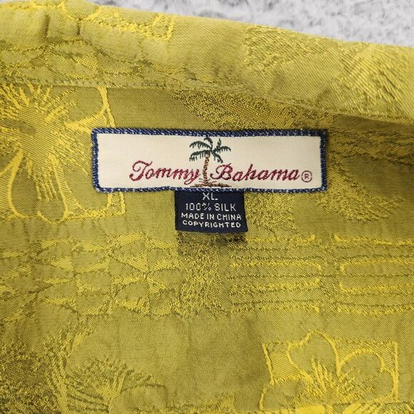 Tommy Bahama‎ Shirt Mens XL Green Silk Floral Textured Camp Collar Relax Aloha - Picture 4 of 8